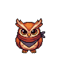 An owl companion on a hill at night